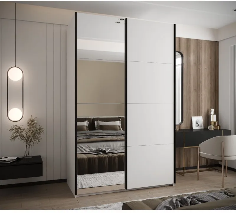 Šatní skříň s posuvnými dveřmi se zrcadlem Lux 3 160