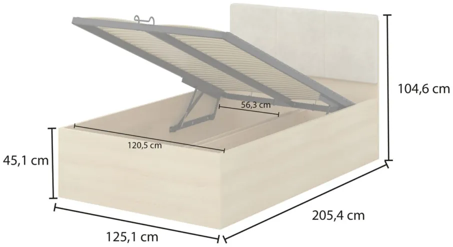 Posteľ Terra 120 s úložným priestorom