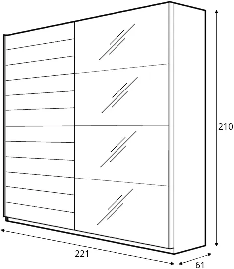 Skříň 220 Beta se zrcadlem