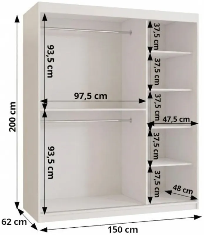 Skriňa s posuvnými dverami Alabama 150 cm