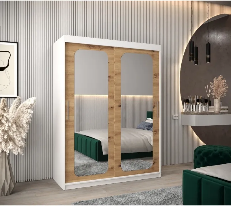 Šatní skříň s posuvnými dveřmi se zrcadlem Promo T3 150 cm