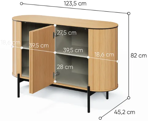 Komoda dvoudveřová Rotto nízká