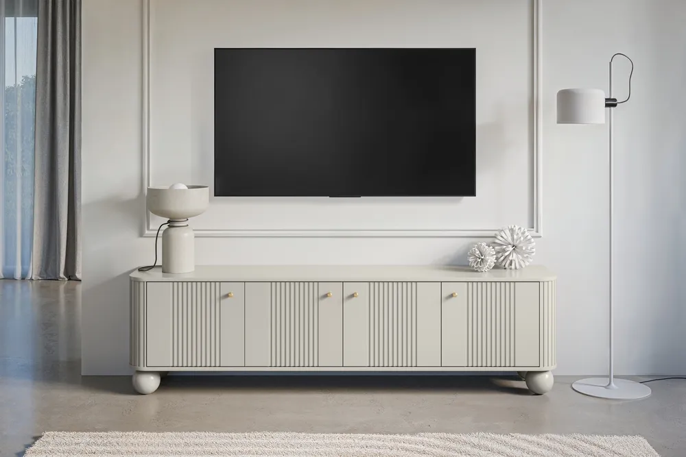 TV stolek Vesper 187 čtyřdveřový s kulatými nožkami