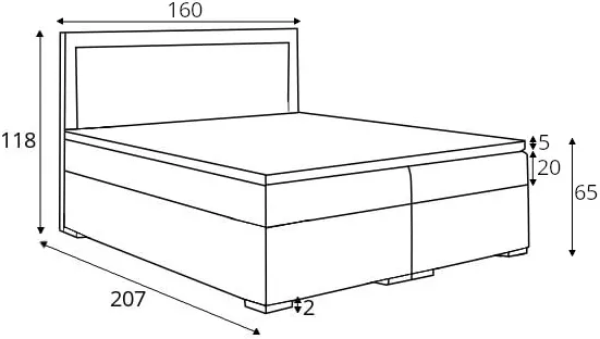 Postel boxspring 160 Bloom