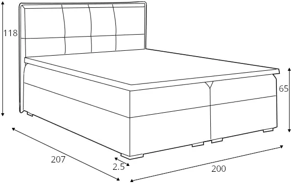 Postel boxspring 200 Carre