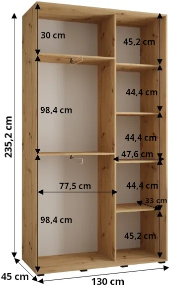 Szafa przesuwna Lanko 1 130 45 cm głębokości