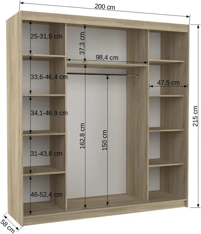 Šatní skříň Perqs 200 cm