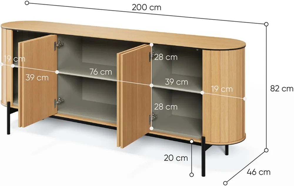 Komoda czterodrzwiowa Rotto 200