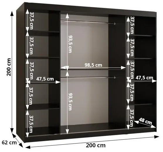 Skriňa s posuvnými dverami Dome 3 200