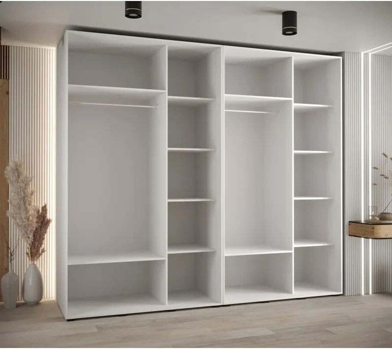 Vysoká šatní skříň s posuvnými dveřmi Davos 4 280, hloubka 60 cm, výška 235,2 cm
