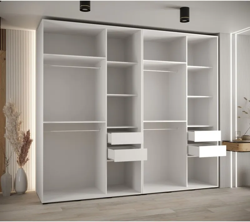 Vysoká šatní skříň s posuvnými dveřmi Davos 4 280, hloubka 60 cm, výška 235,2 cm