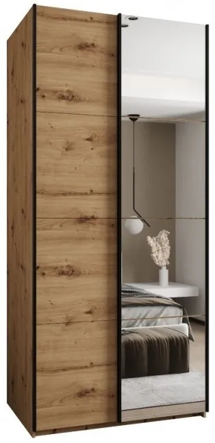 Šatní skříň s posuvnými dveřmi se zrcadlem Lux 3 100