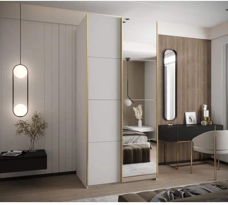 Šatní skříň s posuvnými dveřmi se zrcadlem Lux 3 100