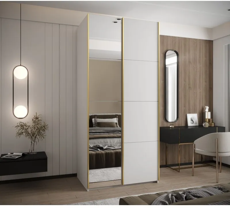 Šatní skříň s posuvnými dveřmi se zrcadlem Lux 3 100