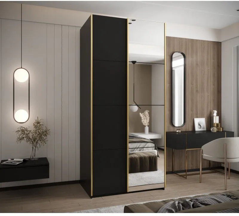Šatní skříň s posuvnými dveřmi se zrcadlem Lux 3 100