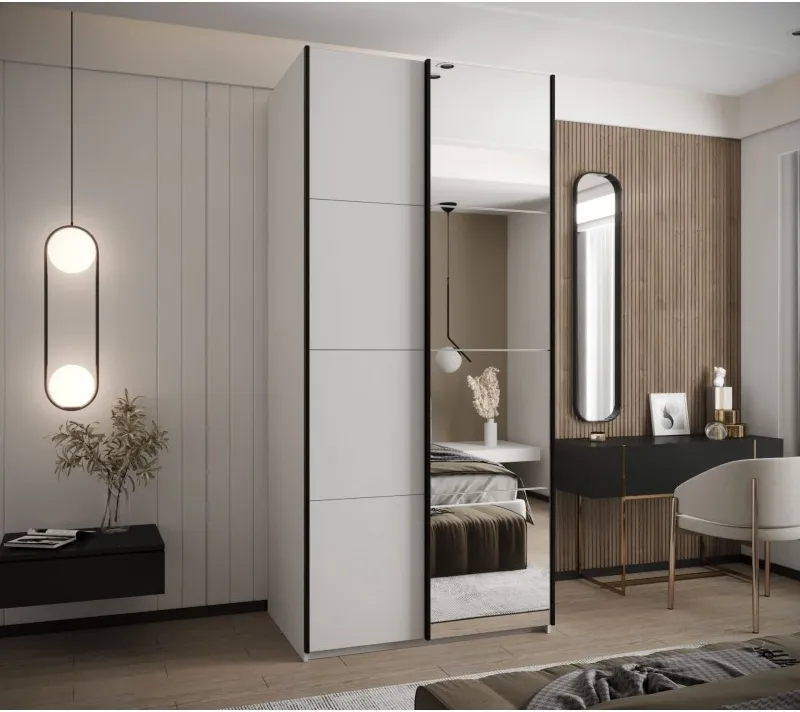 Šatní skříň s posuvnými dveřmi se zrcadlem Lux 3 100