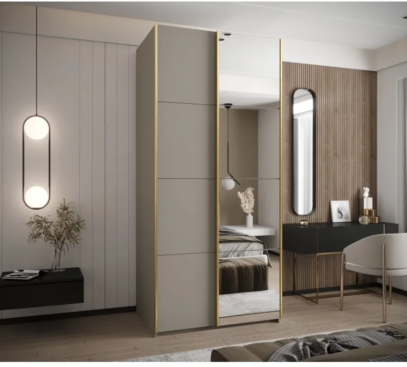 Šatní skříň s posuvnými dveřmi se zrcadlem Lux 3 100