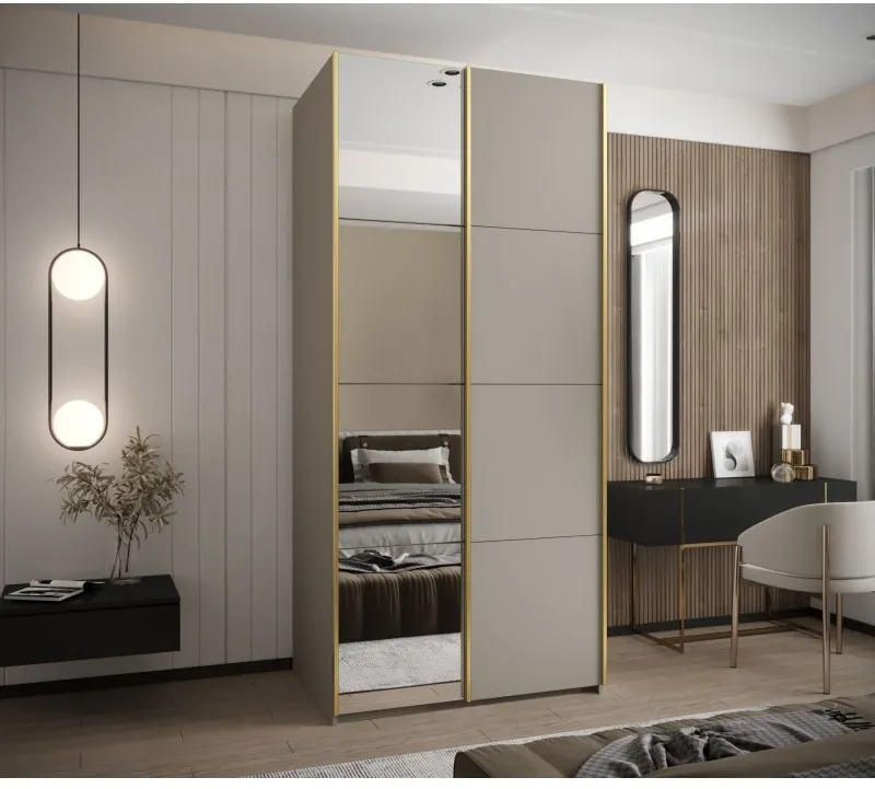 Šatní skříň s posuvnými dveřmi se zrcadlem Lux 3 100