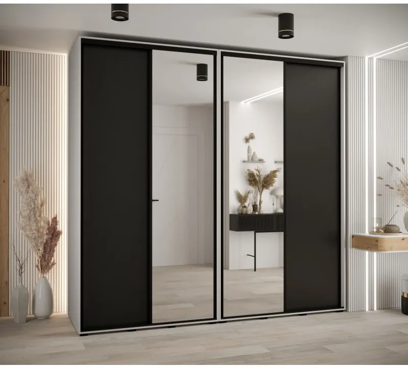 Skriňa s posuvnými dverami so zrkadlom vysoká Davos 3 250 hĺbka 60 cm