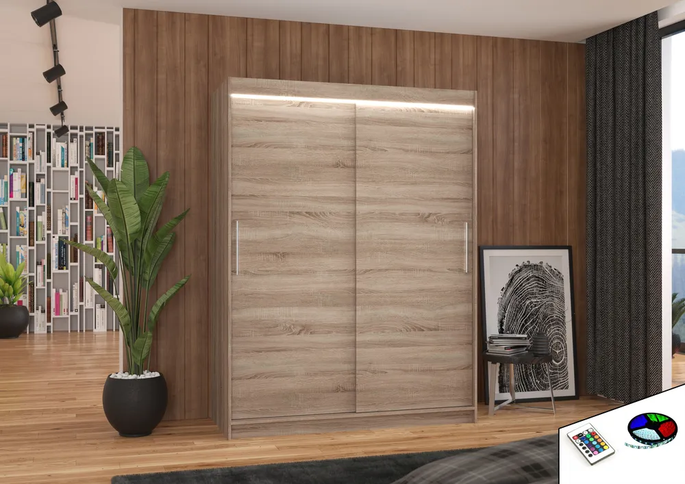 Šatní skříň Denver 150 s LED osvětlením