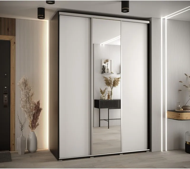 Skriňa s posuvnými dverami so zrkadlom vysoká Davos 3 180 hĺbka 60 cm