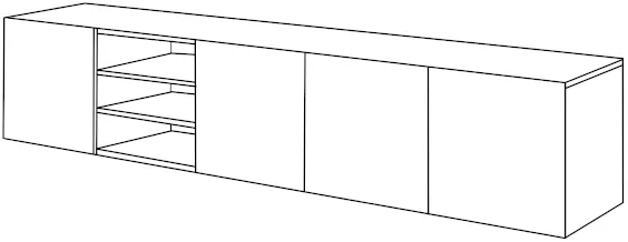Závěsný TV stolek s nikou Asha 200 cm