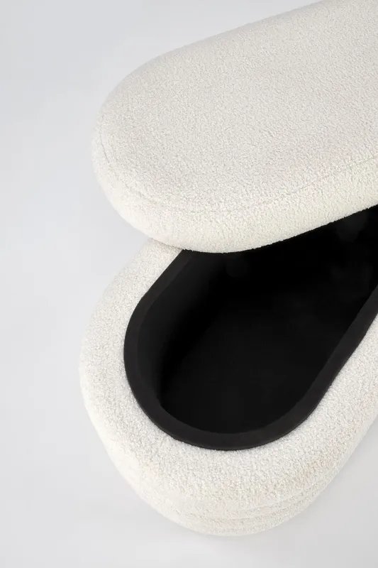 Designová lavice Bliss s úložným prostorem krémová