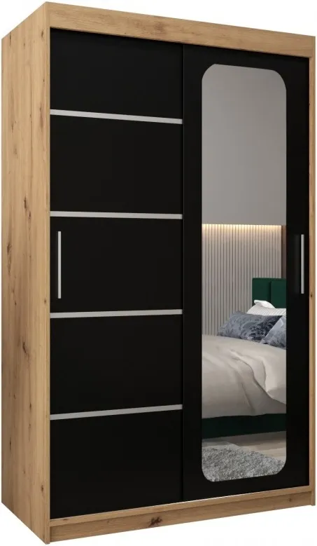 Šatní skříň s posuvnými dveřmi se zrcadlem Promo V2 120 cm