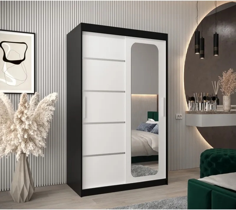 Šatní skříň s posuvnými dveřmi se zrcadlem Promo V2 120 cm