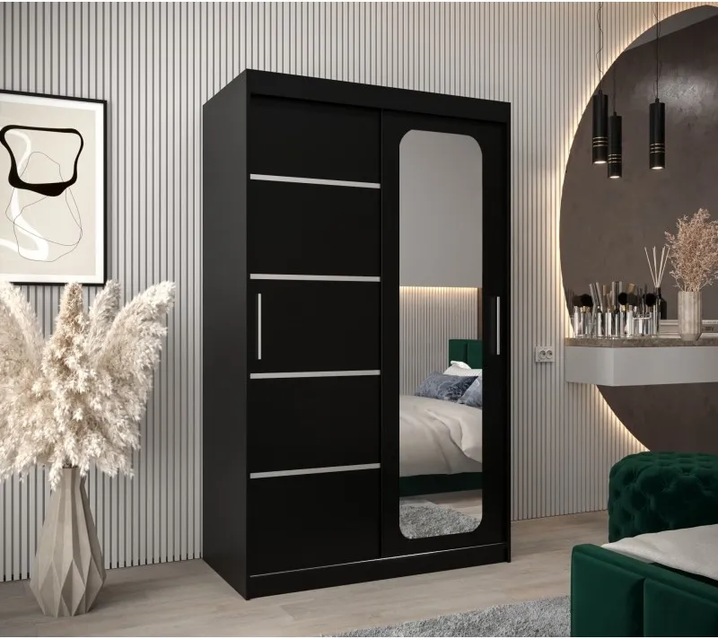 Šatní skříň s posuvnými dveřmi se zrcadlem Promo V2 120 cm