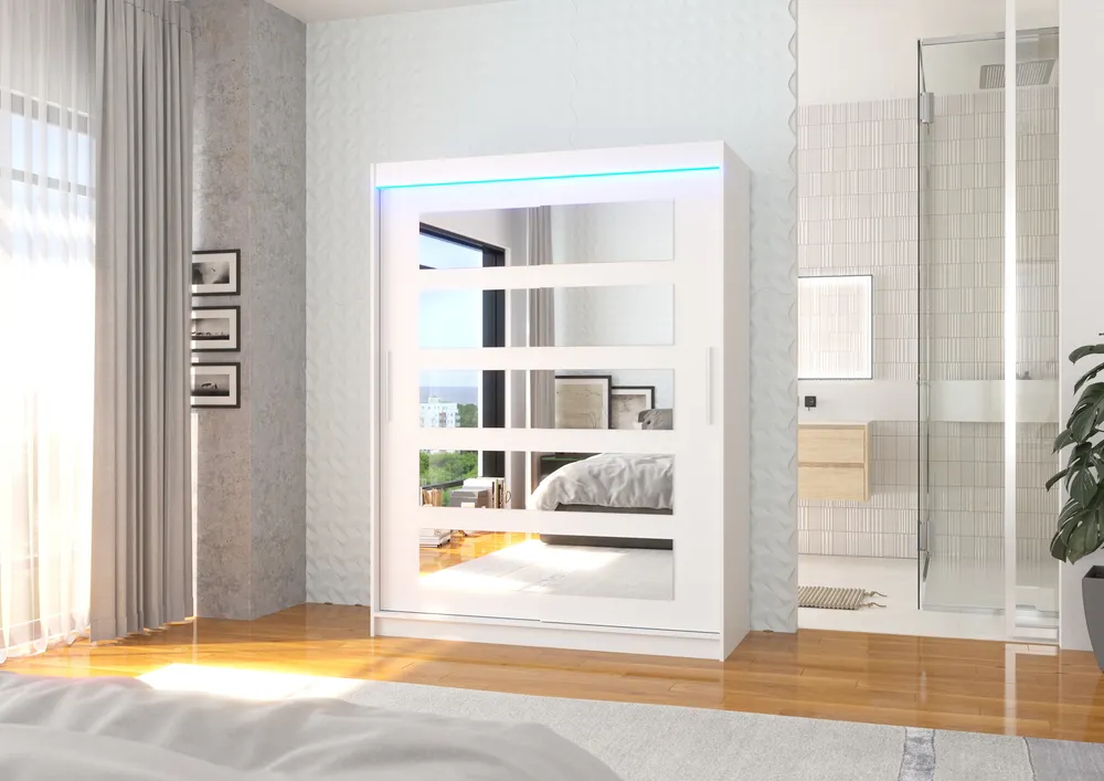 Szafa Murani 150 z lustrem i oświetleniem led 