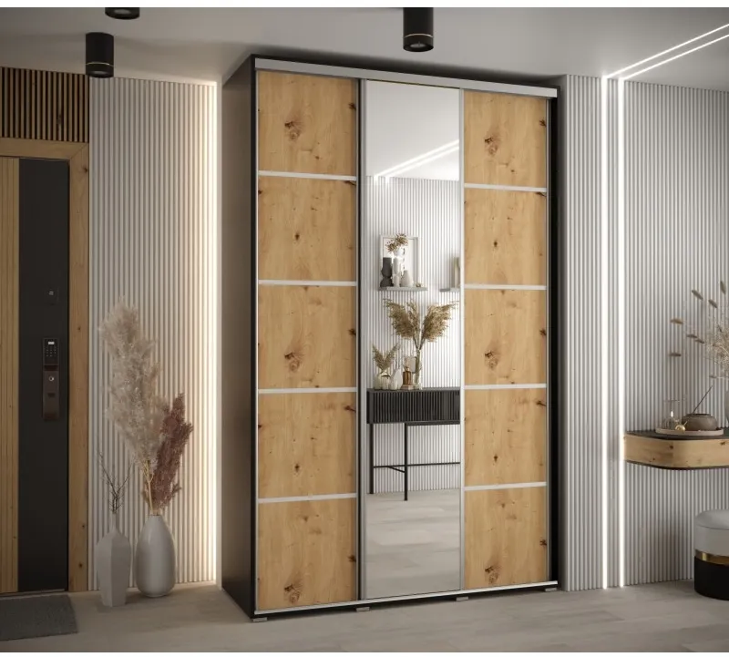 Šatní skříň s posuvnými dveřmi se zrcadlem Cannes 5 160 45 cm hloubky