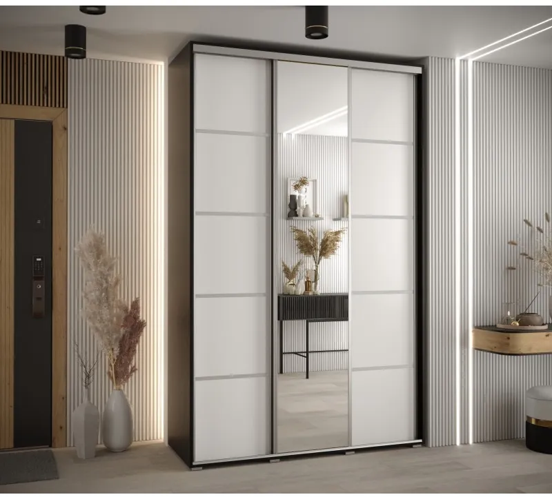 Šatní skříň s posuvnými dveřmi se zrcadlem Cannes 5 160 45 cm hloubky