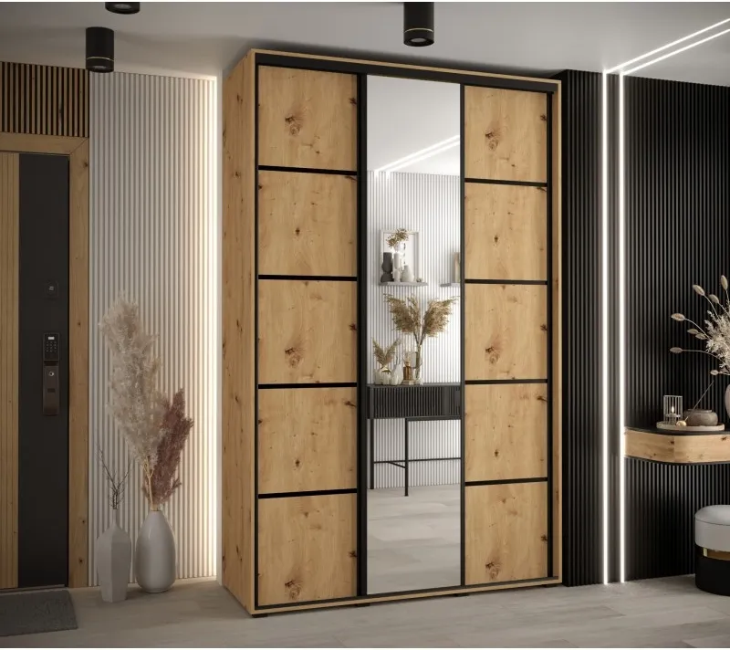 Szafa przesuwna z lustrem Cannes 5 160 45 cm głębokości
