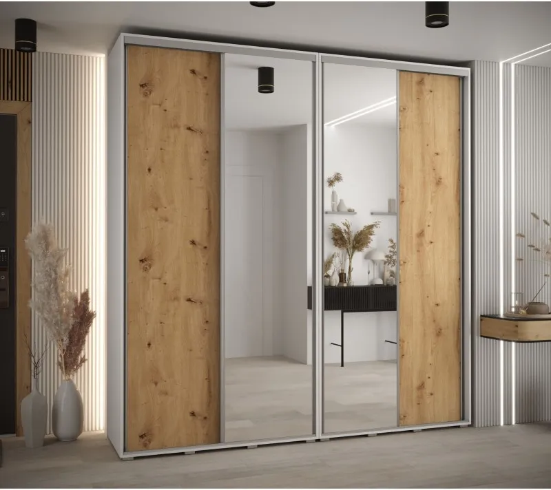 Vysoká šatní skříň s posuvnými dveřmi Davos 3 230, hloubka 45 cm, výška 235,2 cm