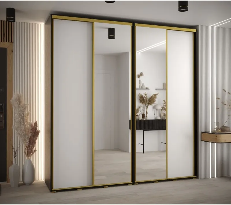 Vysoká šatní skříň s posuvnými dveřmi Davos 3 230, hloubka 45 cm, výška 235,2 cm
