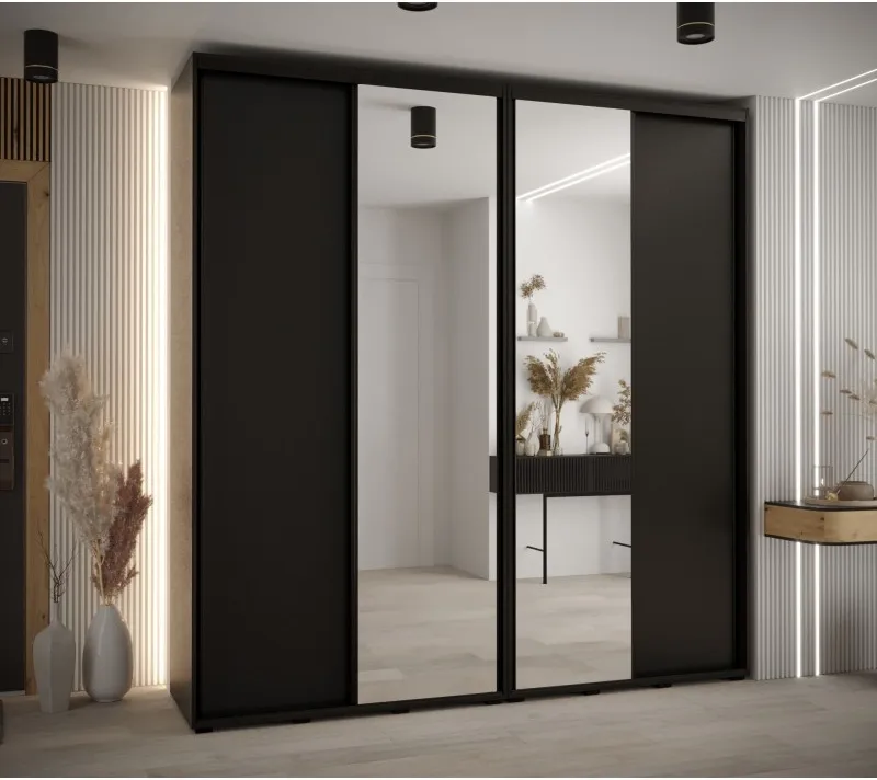 Vysoká šatní skříň s posuvnými dveřmi Davos 3 230, hloubka 45 cm, výška 235,2 cm