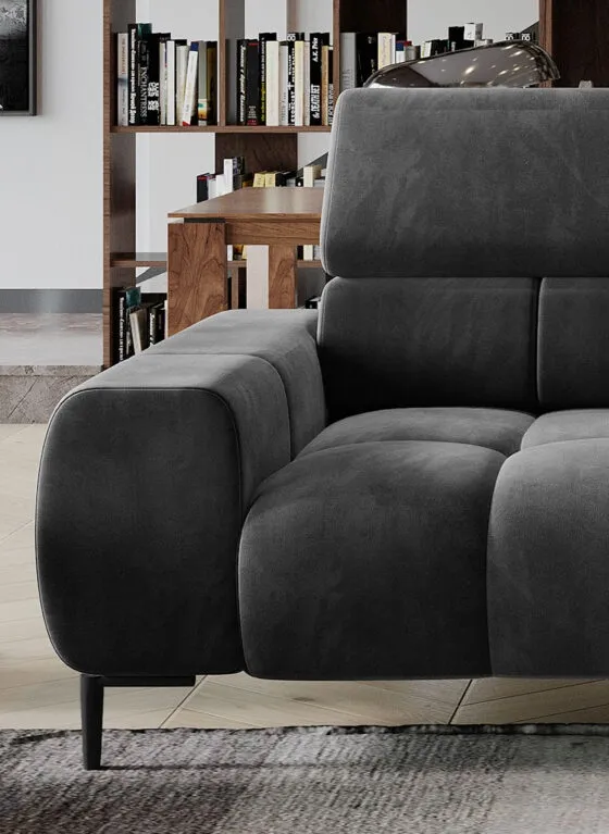 Sofa 3-osobowa Plaza z elektrycznie wysuwanym siedziskiem