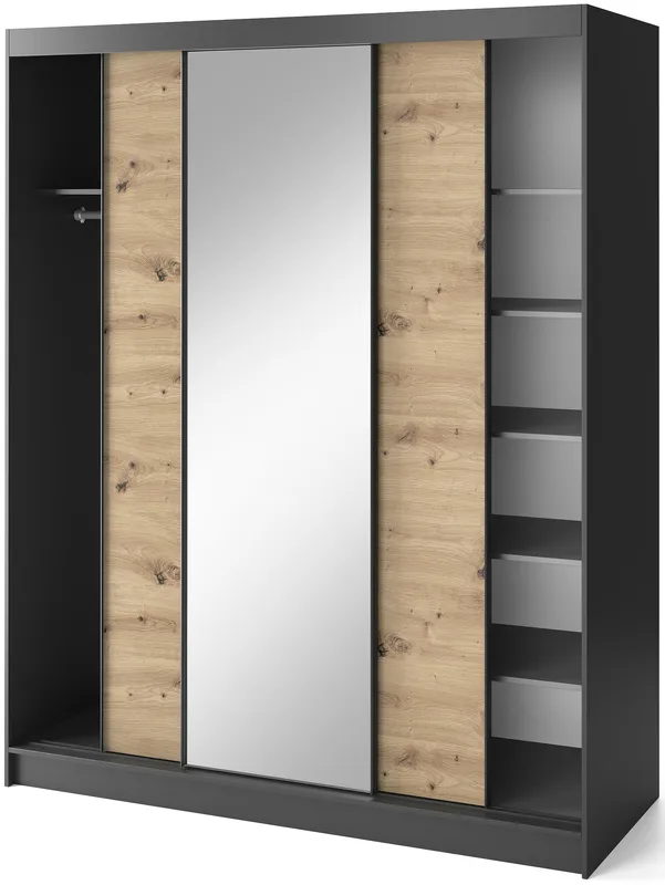 Skriňa s posuvnými dverami so zrkadlom Esville III 180 cm