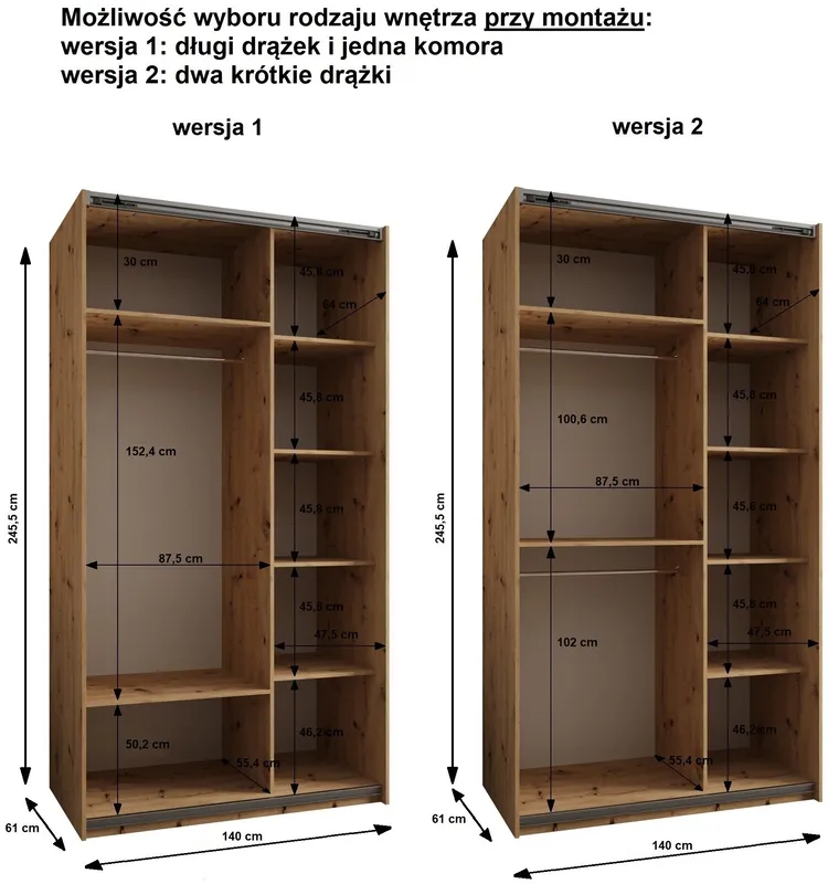 Skriňa s posuvnými dverami so zrkadlom Lux 4 140