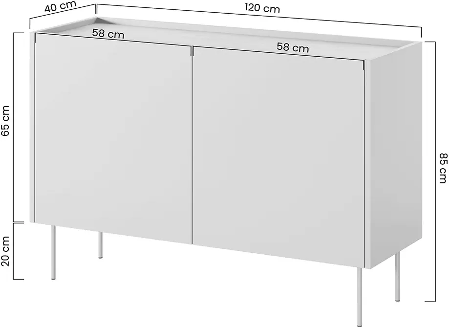 Komoda Desin 120 s dvěma šuplíky