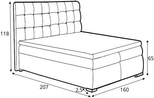 Postel boxspring 160 Deniz