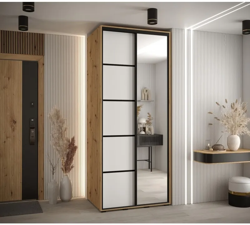 Skriňa s posuvnými dverami so zrkadlom Cannes 5 120 cm 60 cm hĺbky