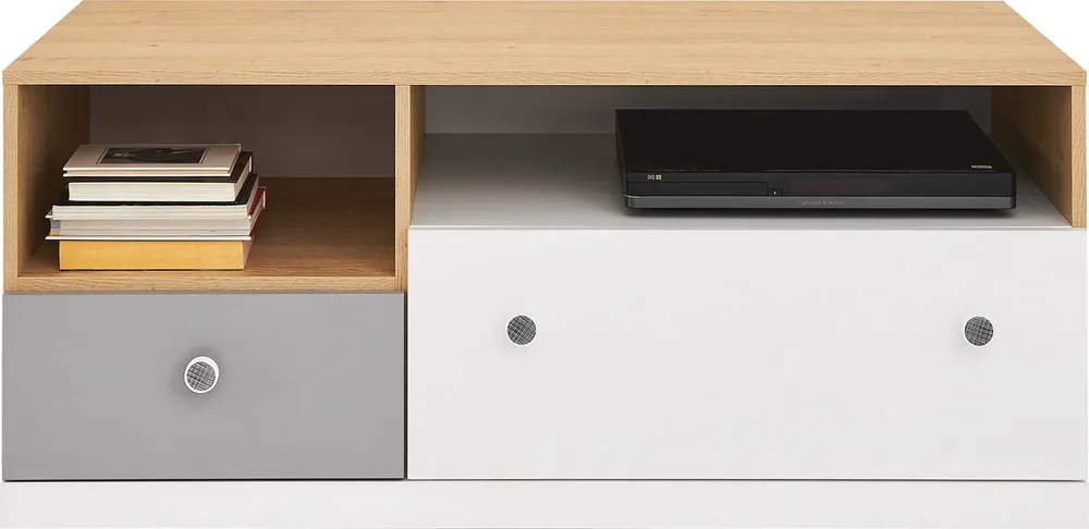 Praktický TV stolek s přihrádkami do studentského pokoje Pixel