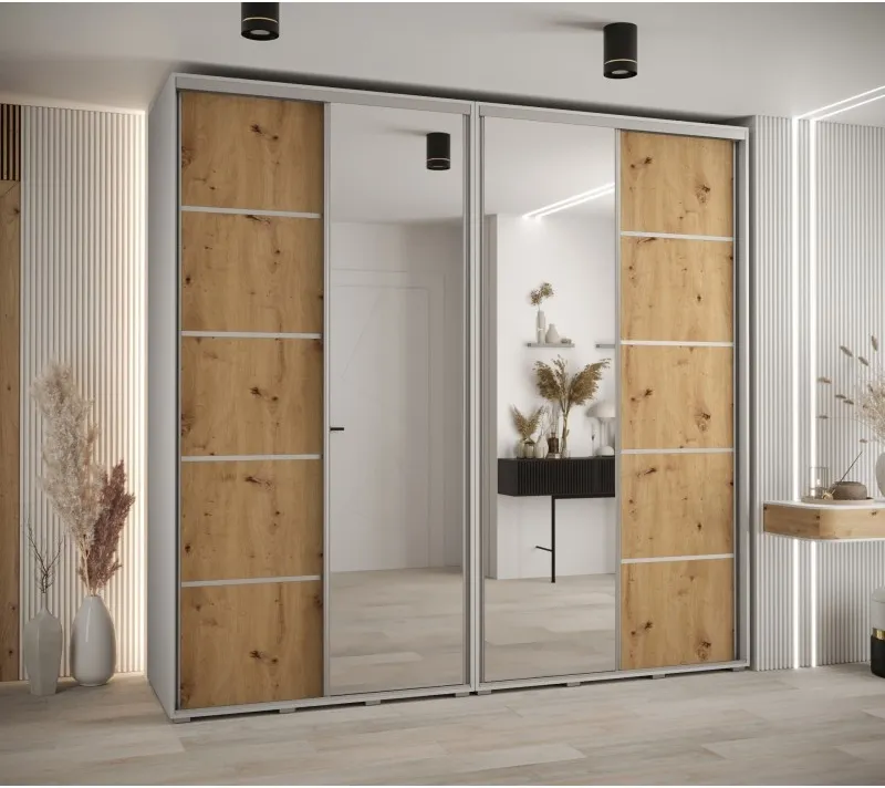 Skříň s posuvnými dveřmi a zrcadlem Davos 5 250, hloubka 50 cm