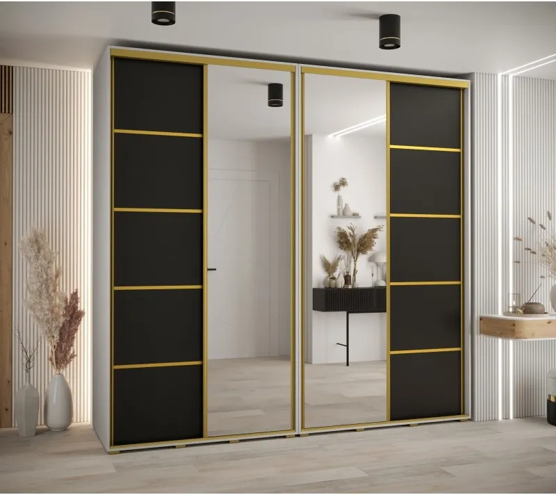Skříň s posuvnými dveřmi a zrcadlem Davos 5 250, hloubka 50 cm
