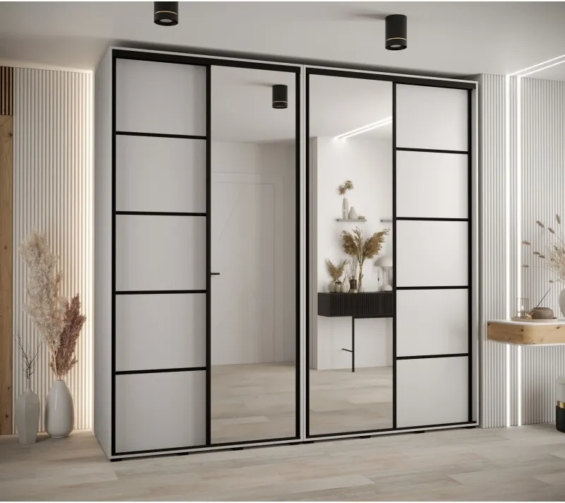 Szafa przesuwna z lustrem Davos 5 250 60 cm głębokości