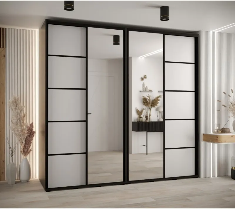 Skříň s posuvnými dveřmi a zrcadlem Davos 5 250, hloubka 50 cm
