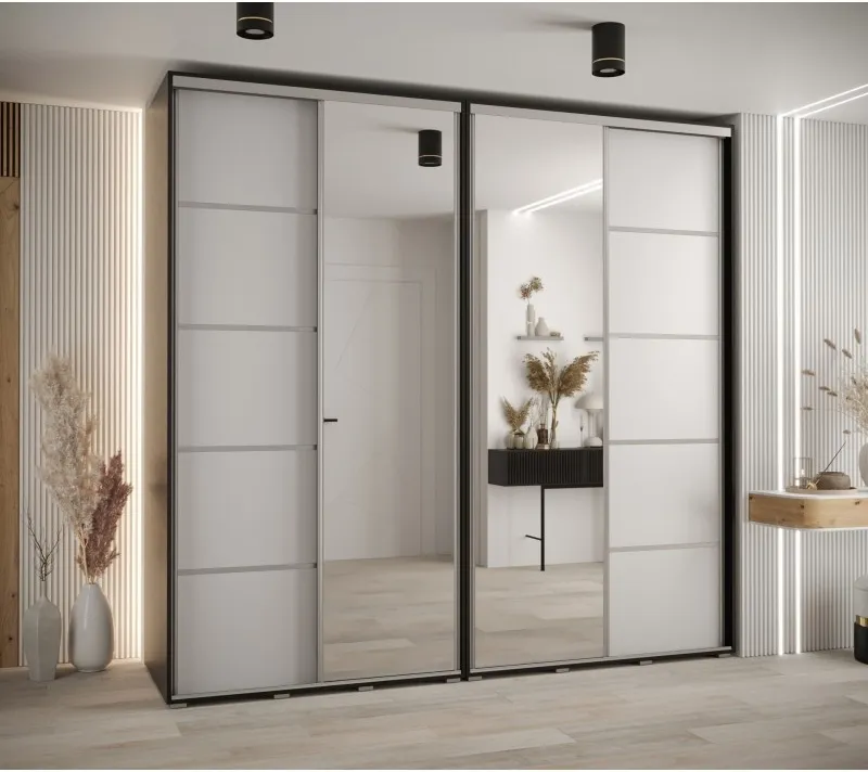 Skříň s posuvnými dveřmi a zrcadlem Davos 5 250, hloubka 50 cm