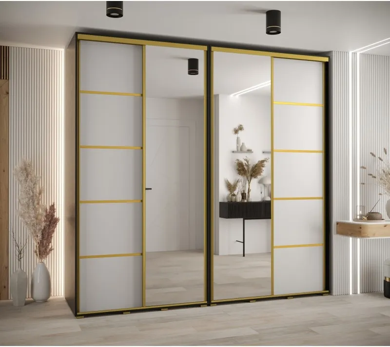 Skříň s posuvnými dveřmi a zrcadlem Davos 5 250, hloubka 50 cm